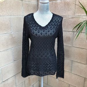 NWT Apostrophe Crochet Long Sleeve Sweater Medium